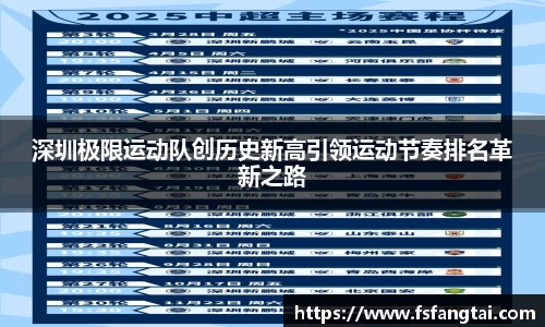 深圳极限运动队创历史新高引领运动节奏排名革新之路